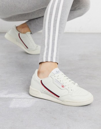 adidas Originals Continental 80's Bijele Crvene - Ženske Tenisice | 56021DJWK